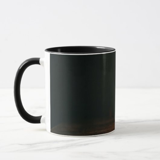 Coffee Mug Lit Candle Warm Glow Peaceful Atmospher マグカップ (左)