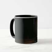 Coffee Mug Lit Candle Warm Glow Peaceful Atmospher マグカップ (正面左)