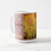 Coffee Mug - Mixed Media Flowers コーヒーマグカップ (正面左)