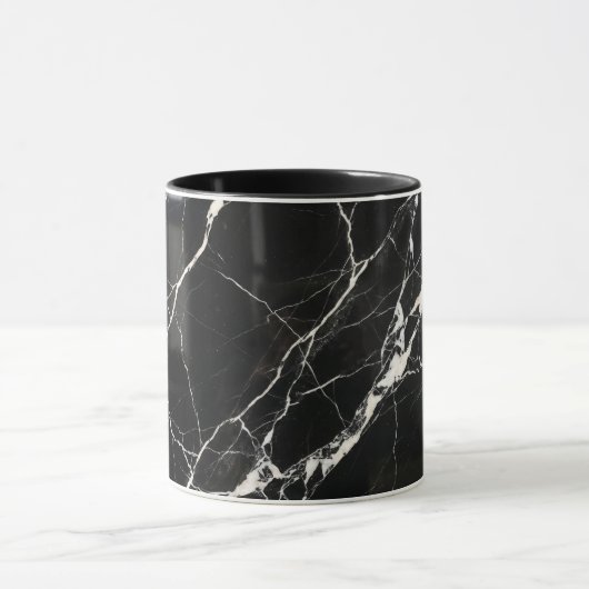 Coffee Mug Modern Black Marble Vein Pattern マグカップ (中央)