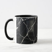 Coffee Mug Modern Black Marble Vein Pattern マグカップ (左)