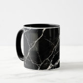 Coffee Mug Modern Black Marble Vein Pattern マグカップ (正面左)