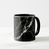 Coffee Mug Modern Black Marble Vein Pattern マグカップ (正面右)