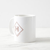 Coffee Mug | Modern Geometric Monogram Initial コーヒーマグカップ (正面左)