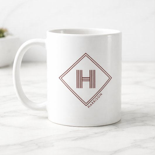 Coffee Mug | Modern Geometric Monogram Initial コーヒーマグカップ