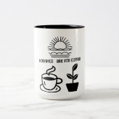 Coffee mug Mornings are for coffee ツートーンマグカップ (中央)