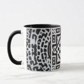 coffee mug,motifs géométriques en noir et blanc マグカップ (左)