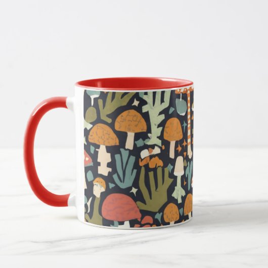 coffee mug mushrooms マグカップ (左)