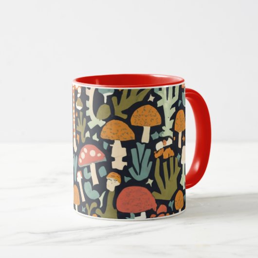 coffee mug mushrooms マグカップ (正面右)