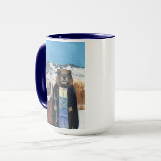 Coffee Mug of Marmots (American Gothic) マグカップ (正面左)