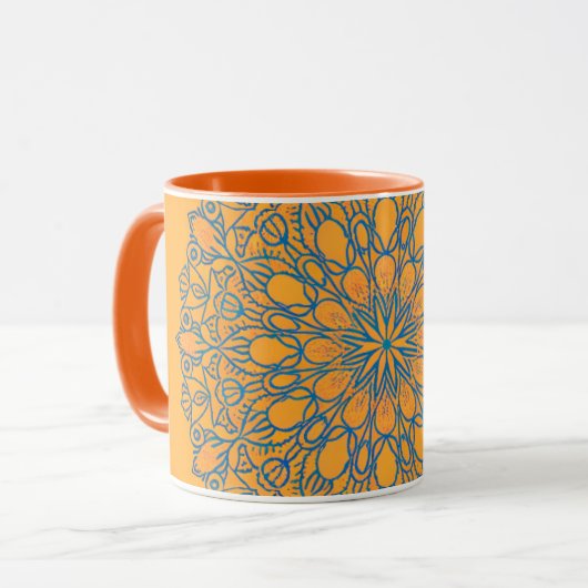 coffee mug orange color マグカップ (正面左)