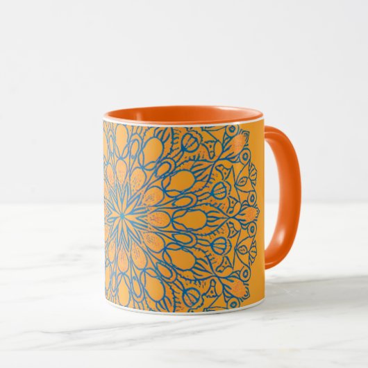 coffee mug orange color マグカップ (正面右)