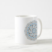 Coffee Mug Original Mandala Design 2-sided Blue コーヒーマグカップ (正面右)
