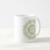 Coffee Mug Original Mandala Design 2-sided Green コーヒーマグカップ (正面右)