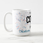Coffee Mug Patriotic 4th of July Custom Name コーヒーマグカップ (左)