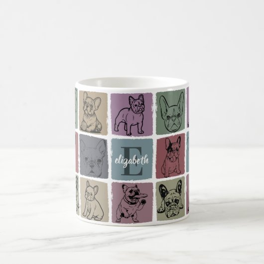 Coffee Mug Personalized Retro French Bulldog Gift コーヒーマグカップ (中央)