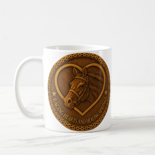 Coffee Mug Racing Hearts and Healing Springs  コーヒーマグカップ (左)