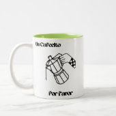 Coffee Mug, "Un Cafecito Por Favor", cute design ツートーンマグカップ (左)