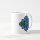 Coffee mug, vibrant purple and blue mandala コーヒーマグカップ (正面右)