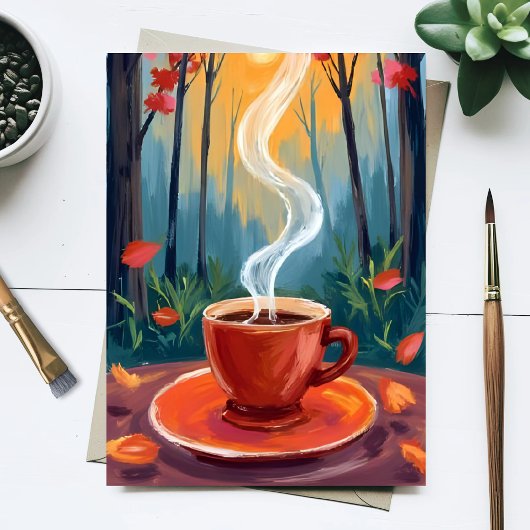 Coffee Mug Watercolor Painting ポストカード