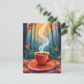 Coffee Mug Watercolor Painting ポストカード (スタンド正面)