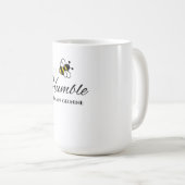 COFFEE MUG WHITE YELLOW STAY AUTHENTIC BUMBLE BEE  コーヒーマグカップ (正面右)
