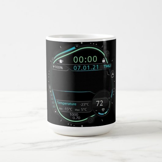 Coffee Mug with a Humorous Digital Design コーヒーマグカップ (中央)