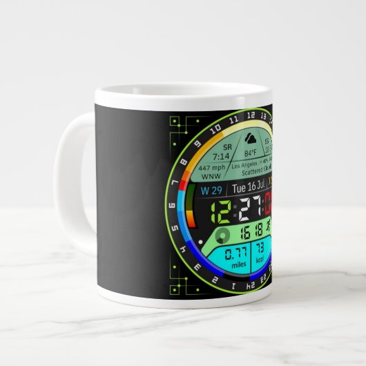 Coffee Mug with a Humorous Digital Design ジャンボコーヒーマグカップ (正面左)
