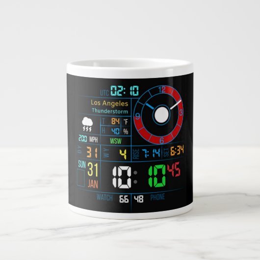 Coffee Mug with a Humorous Digital Design ジャンボコーヒーマグカップ (正面)