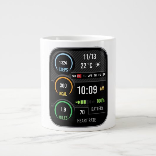Coffee Mug with a Humorous Digital Design ジャンボコーヒーマグカップ (正面)