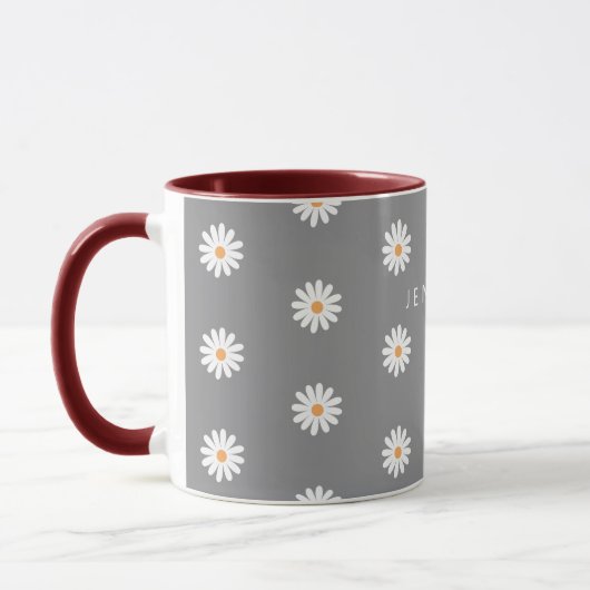 Coffee mug with daisy, cozy coffee mug マグカップ (左)