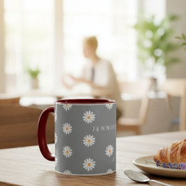 Coffee mug with daisy, cozy coffee mug マグカップ