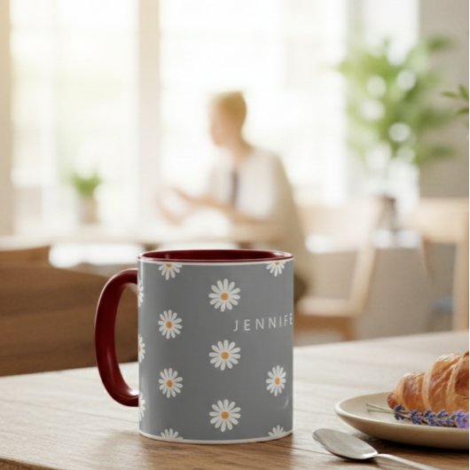 Coffee mug with daisy, cozy coffee mug マグカップ