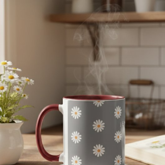 Coffee mug with daisy, cozy coffee mug マグカップ