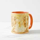 Coffee Mug with elephants, zoo animals マグカップ (正面右)