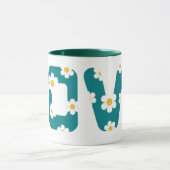 coffee mug with love phrase covered with flowers マグカップ (中央)