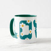 coffee mug with love phrase covered with flowers マグカップ (正面左)
