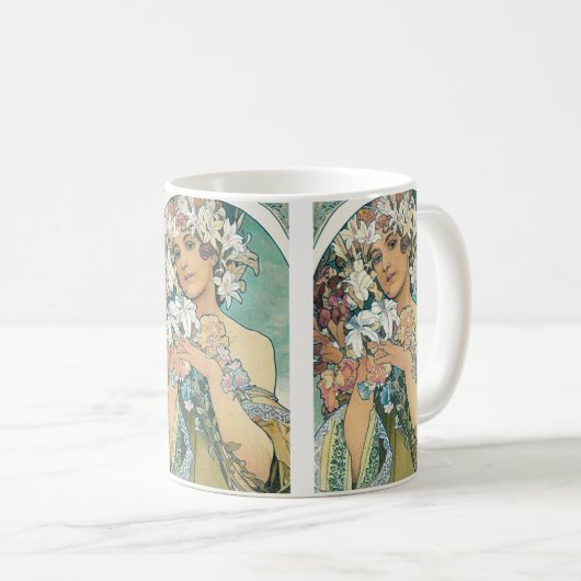 Coffee mug with Mucha design コーヒーマグカップ (正面右)