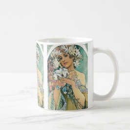 Coffee mug with Mucha design コーヒーマグカップ