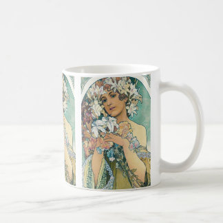 Coffee mug with Mucha design コーヒーマグカップ