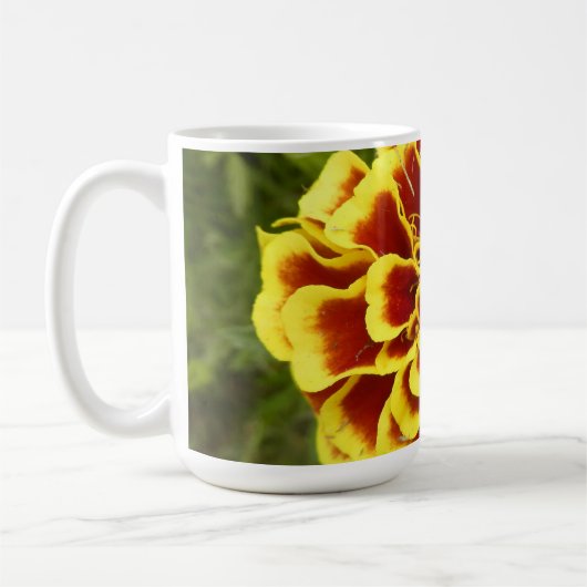 Coffee Mug With Picture Of Marigold On It コーヒーマグカップ (左)