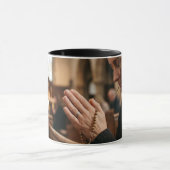 Coffee Mug Woman Praying in Church Religious マグカップ (中央)