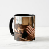 Coffee Mug Woman Praying in Church Religious マグカップ (正面左)