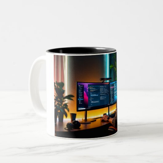Coffee mugs for programmers. ツートーンマグカップ (正面左)