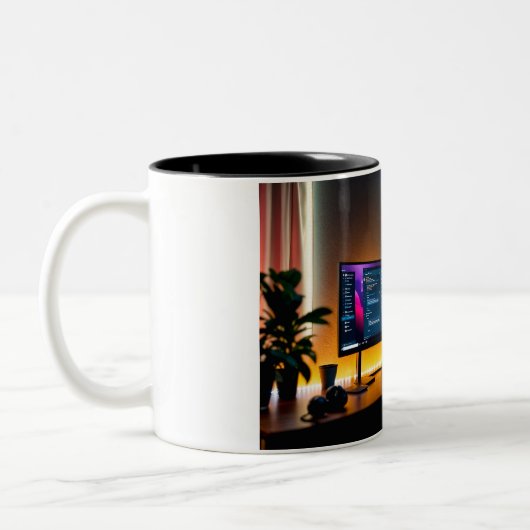 Coffee mugs for programmers. ツートーンマグカップ (左)