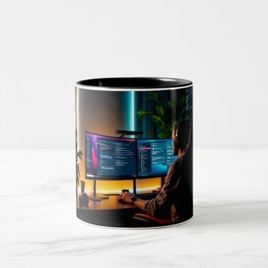 Coffee mugs for programmers. ツートーンマグカップ (中央)