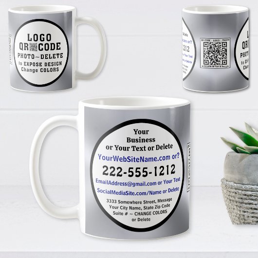 Coffee Mugs with Company LOGO, QR CODE, PHOTO コーヒーマグカップ