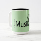 "Coffee + Musik = Peace  ツートーンマグカップ (正面左)