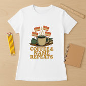 Coffee & Name Repeats先生;おもしろいスクールIntro Tシャツ