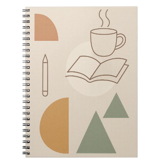 Coffee & Notesノートブック – ミニマリストBoho Notebook ノートブック (正面)